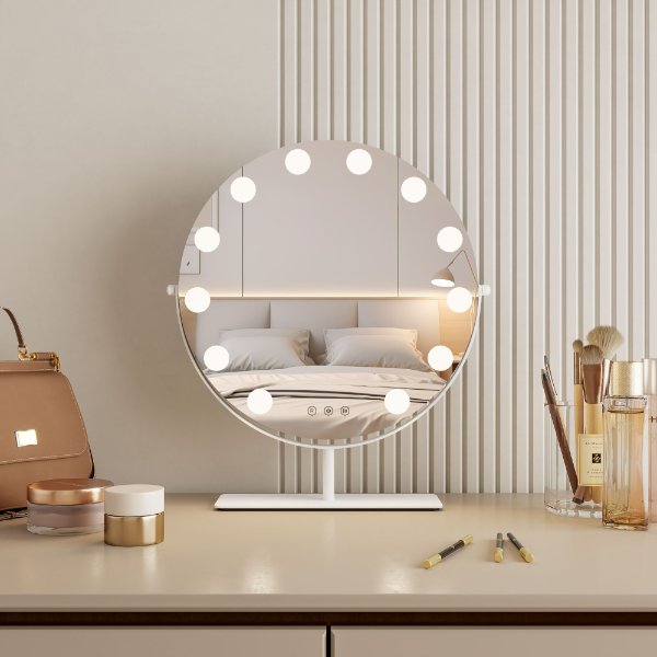 Round Hollywood Vanity Mirror