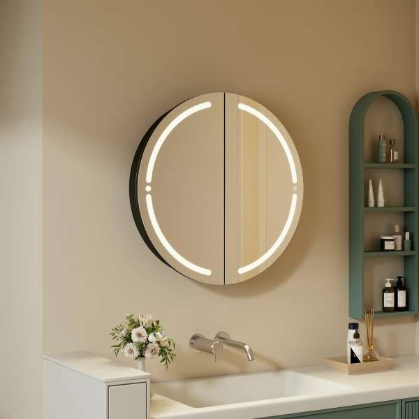 Round LED Bathroom Mirror Cabinet